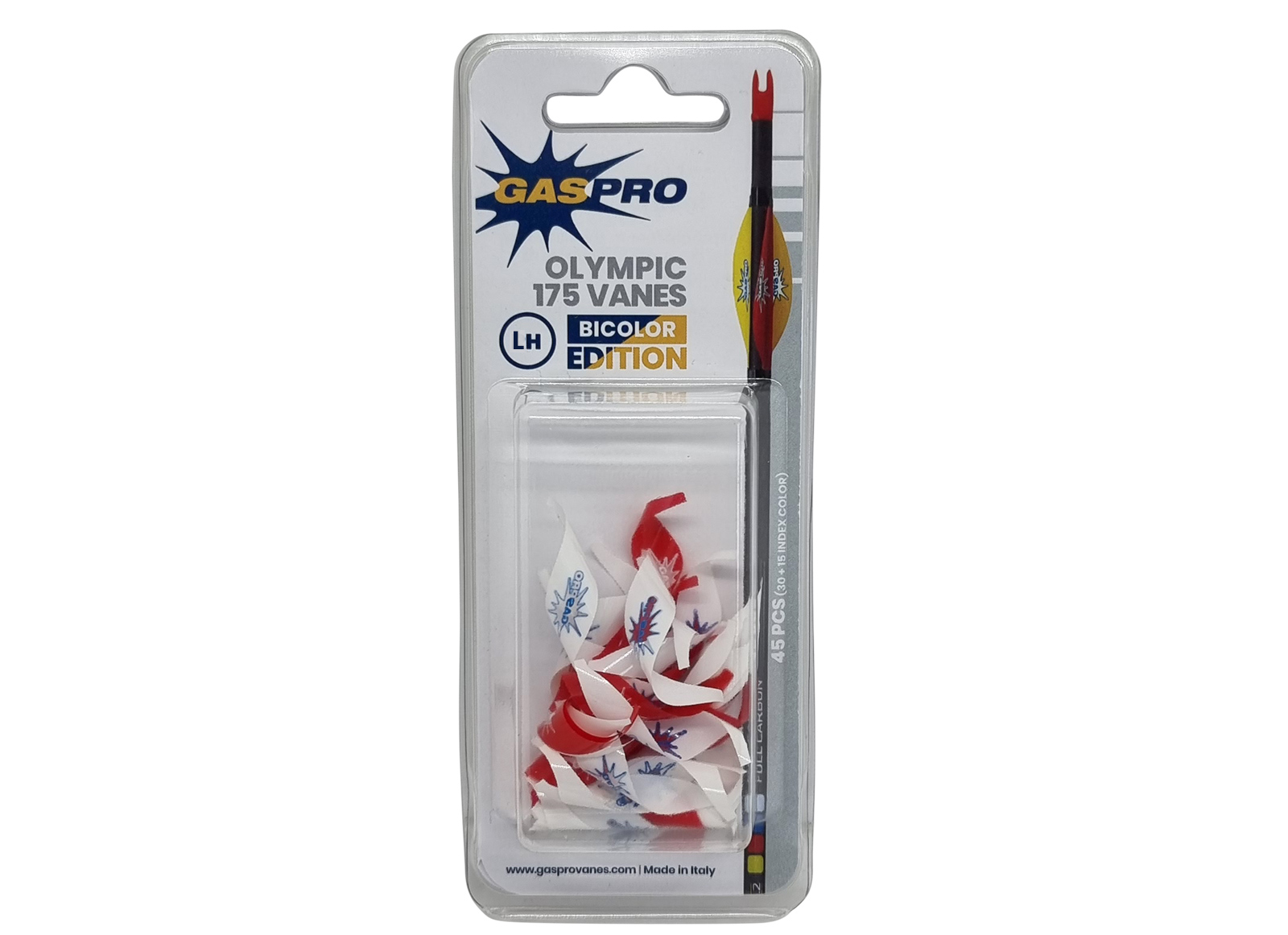 GAS PRO VANES SOFT+ OLYMPIC 1.75" BICOLOR EDITION LH 30 WHITE / 15 RED
