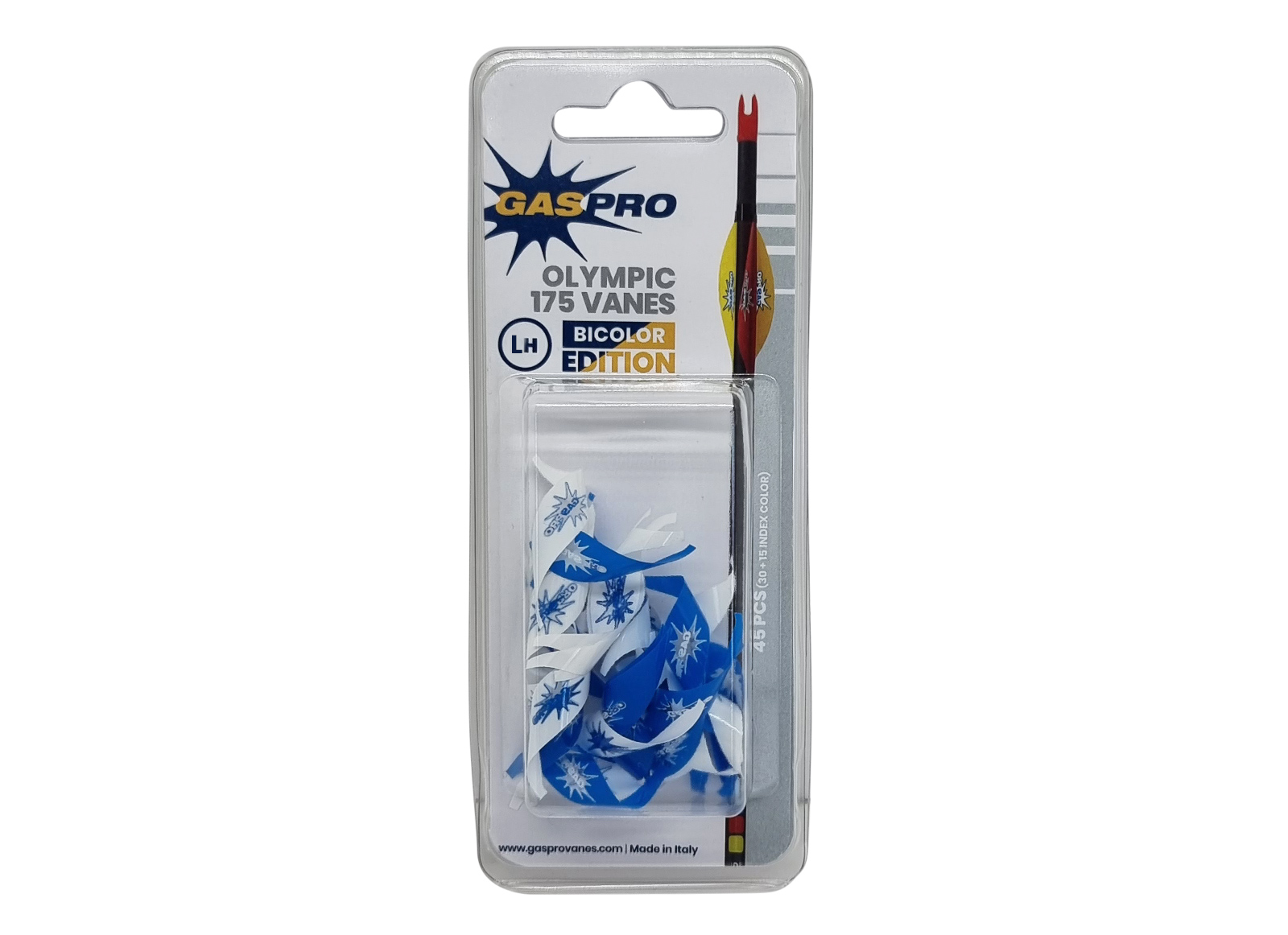 GAS PRO VANES SOFT+ OLYMPIC 1.75" BICOLOR EDITION LH 30 WHITE / 15 BLUE